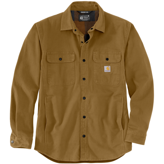 Carhartt Workwear Carhartt M's Canvas Fleece Lined Shirt Jacket Oak Brown Oak Brown S Carhartt Workwear Carhartt M's Canvas Fleece Lined Shirt Jacket Oak Brown Oak Brown S