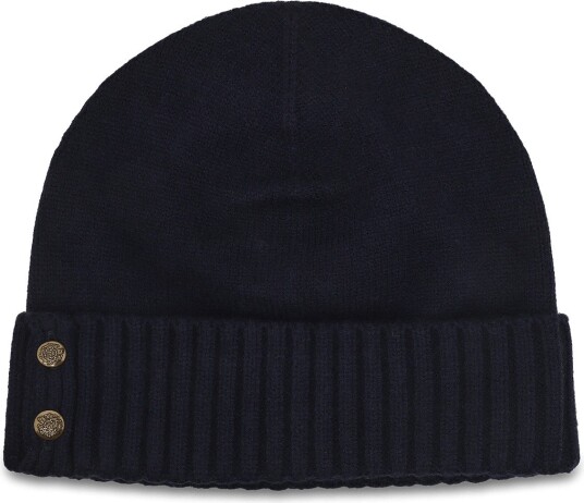Lauren Ralph Lauren Wool Blend Crest Knit Beanie NAVY One Size