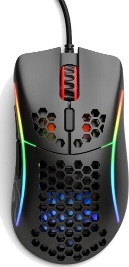 Glorious Model D- Gamingmus i Matt Svart - Optisk Høyre hånd med RGB-lys