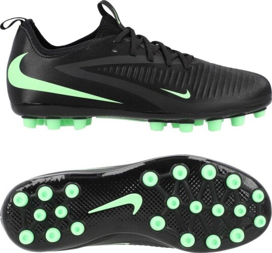 Nike Phantom 6 Academy Low Cut Ag Shadow   Svart/illusion Green Barn   Kunstgress (Ag) størrelse 35½