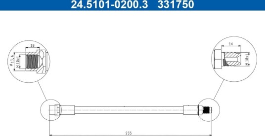 Bremseslange ATE 24.5101 0200.3