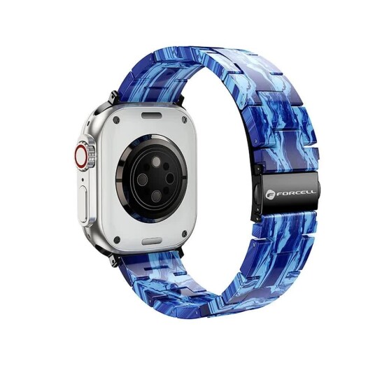 Forcell F Design FA04 Marmorstruktur Reim for Apple Watch 42/44/45/49mm Blå