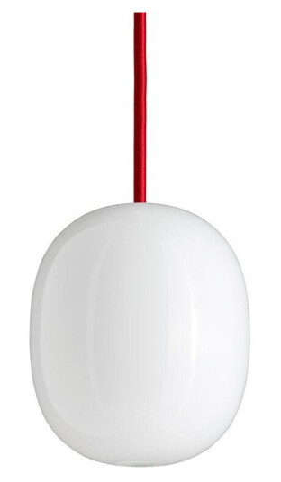 Piet Hein Superegg 150P Taklampe Opal med Rød Ledning