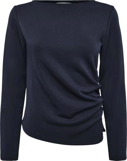 My Essential Wardrobe Mwhelle Asymmetric Blouse   Navy   M