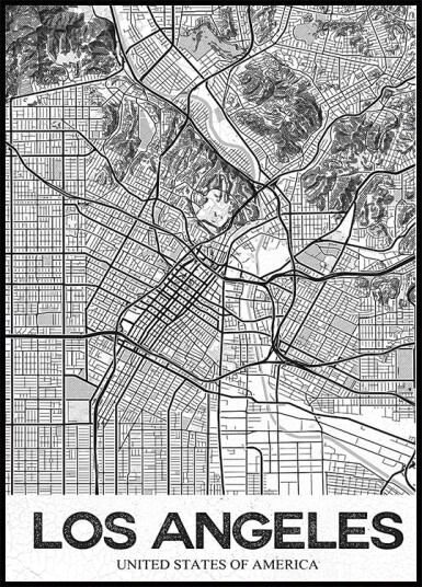 Los Angeles White Plakat Plakat / 100x150cm Los Angeles White Plakat Plakat / 100x150cm