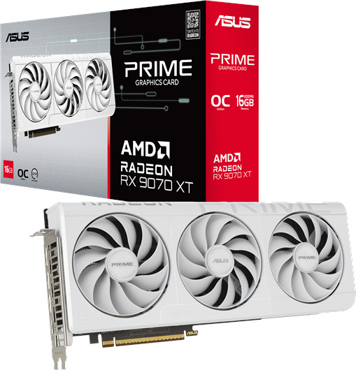 Asus Radeon RX 9070 XT OC Grafikkort 16GB GDDR6 Hvit Asus Radeon RX 9070 XT OC Grafikkort 16GB GDDR6 Hvit