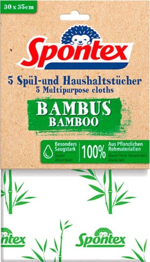 Spontex Bambus Kjøkkenkluter (5-pk)