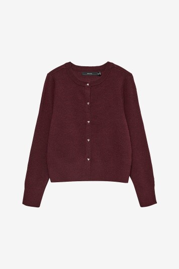 Vero Moda Kardigan vmKacy LS O neck Rød Vero Moda Kardigan vmKacy LS O neck Rød