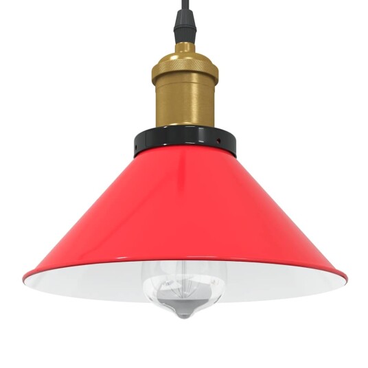 Høydejusterbar E27 Glans Rød Ø 22cm Metall Høydejusterbar E27 Glans Rød Ø 22cm Metall
