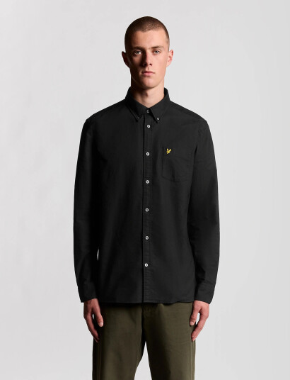 Lyle & Scott Plain Oxford Shirt - Black - XS Lyle & Scott Plain Oxford Shirt - Black - XS