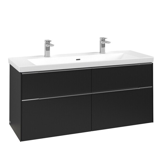 Villeroy & Boch Subway 3.0 Servantskap m/4 skuffer 1272x576x478 mm Vulkansort Matt Villeroy & Boch Subway 3.0 Servantskap m/4 skuffer 1272x576x478 mm Vulkansort Matt