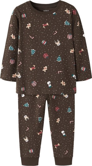 Name It Nmnvismas 2-Delt Pyjamassett med Festlig Trykk - Størrelse 116