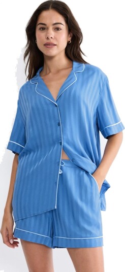 Triumph Amourette Jacquard Boyfriend Shirt Blue 46 Triumph Amourette Jacquard Boyfriend Shirt Blue 46