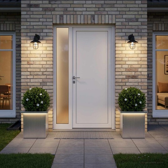 vidaXL Hageplantekasse med LED 2 stk. Sølv 30 x 30 x 30 cm
