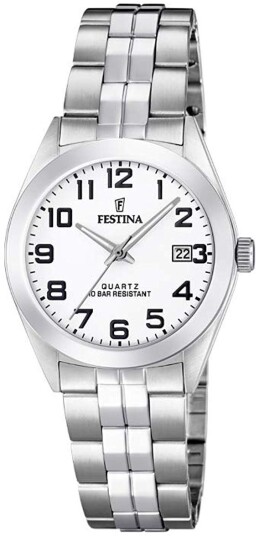 Festina Dameklokke F20438 1 Classic Hvit/Stål Ø28 mm Festina Dameklokke F20438 1 Classic Hvit/Stål Ø28 mm