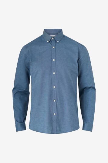 Lindbergh - Skjorte Oxford Superflex Shirt L/S - Blå