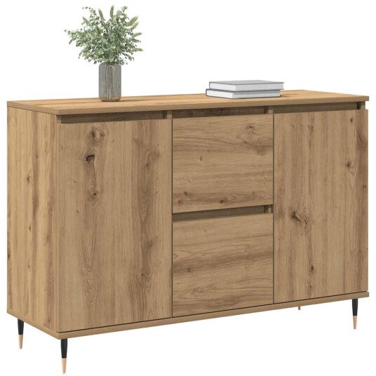 Sideboard med Dører og Skuffer i Artisan Eik 101,5x35x70 cm