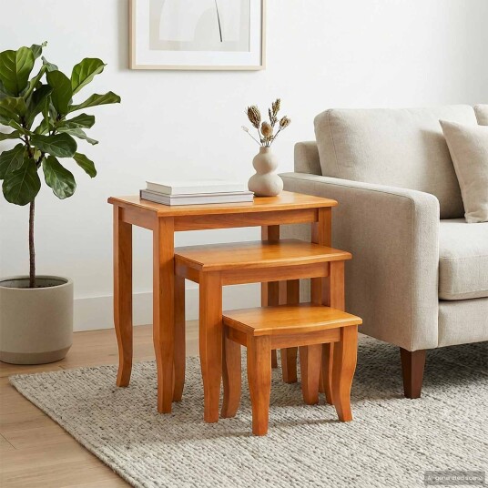 vidaXL Reirbord 3 pcs Naturlig Massiv Mahogni Tre