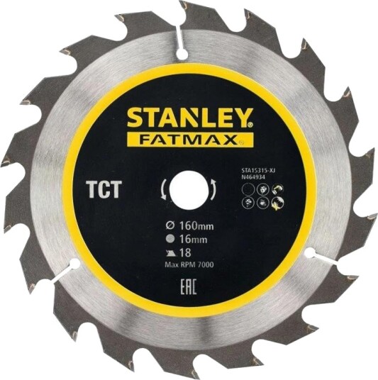 Stanley 160mm Sirkelsagblad med 18 tenner for tre Stanley 160mm Sirkelsagblad med 18 tenner for tre