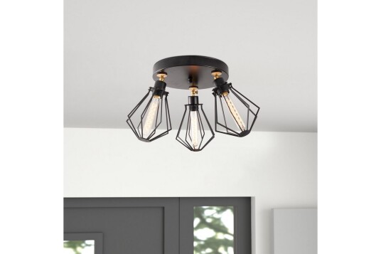 Taklampe Hillmere Svart / Gull Gull/Svart