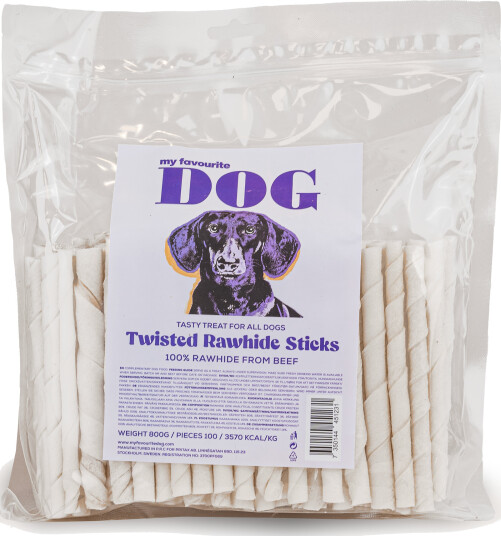 My Favourite Dog Tvunnet Råskinnspinner 12,5 cm 800 g 100-pk Hundesnacks