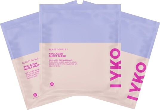 By Lyko Glassy Goals Collagen Sheet Mask Trio