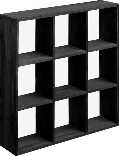 House Nordic Mille - Wall Shelf, Pine Wood - BLACK - 10X46XH46 cm