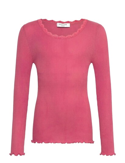 Rosemunde Kids Rkbalta Modal Ls Lace T Shirt Pink 152