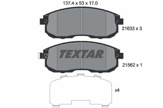 Bremseklosser TEXTAR 2163301