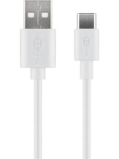 Goobay USB-C 2.0 Kabel 0.5m Hvit - SuperSpeed Dataoverføring
