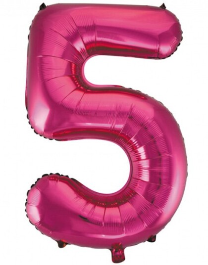 Tallet 5 Rosa JUMBO Folieballong 86 cm Tallet 5 Rosa JUMBO Folieballong 86 cm