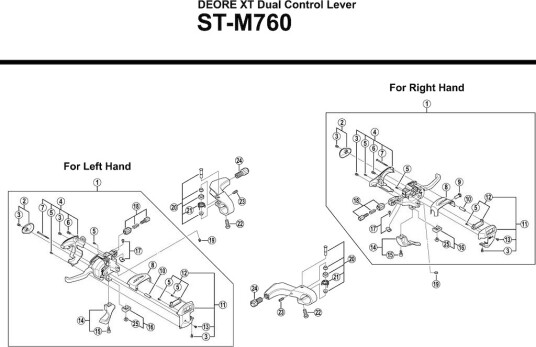 Shimano skiftegrepsenhet venstre til ST-M760