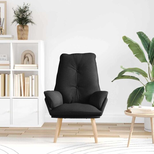 Avslappende stol Svart 69 x 74 x 93 cm stoff Avslappende stol Svart 69 x 74 x 93 cm stoff