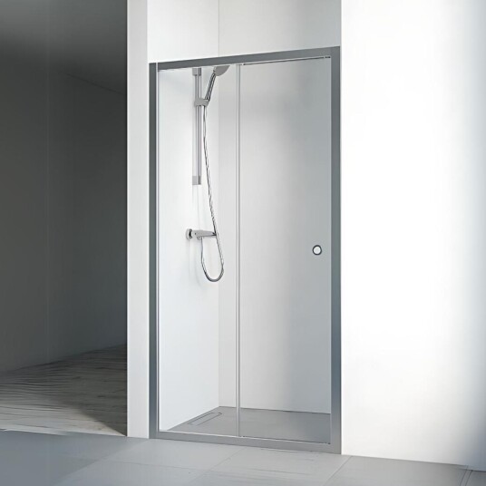 Macro Design Flow Dusjnisje 2D 100-105 cm, Alu Matt/Klart glass