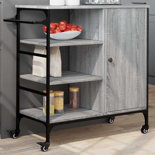 Kjøkkentralle grå sonoma 87,5x38,5x84,5 cm konstruert tre 842389 Kjøkkentralle grå sonoma 87,5x38,5x84,5 cm konstruert tre 842389