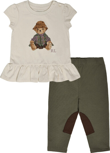 Ralph Lauren Baby 26/1 Jersey Knt Outfit Set Cream 62 68