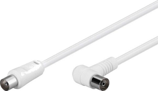 Pro Antennekabel 1.5m Vinklet Skjermet Hvit 70dB