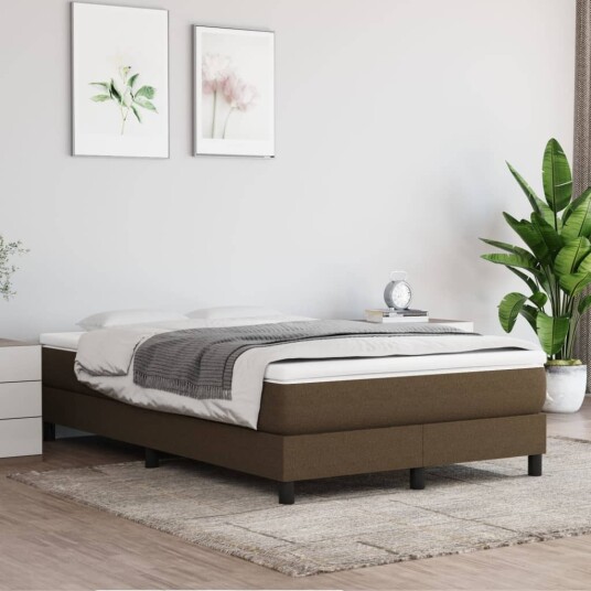 vidaXL Pocket Spring Sengemadrass Medium Mørk Brun 120x200x20 cm Stoff
