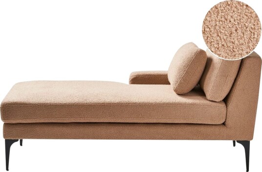 Schäslong Beliani Ewron Beige svart Högervänd NO_BRAND Beige\|\|Black Right faced