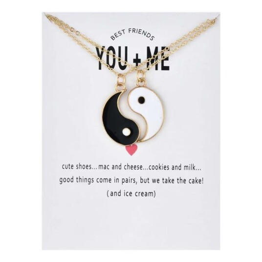 To -del gave halskjede par halskjede vennskapsbånd yin yang To -del gave halskjede par halskjede vennskapsbånd yin yang