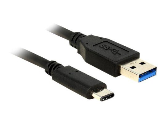 Delock 1 m USB-C til USB-A 3.2 Gen 2 Kabel - 20 Gbps, Reversibel, Svart