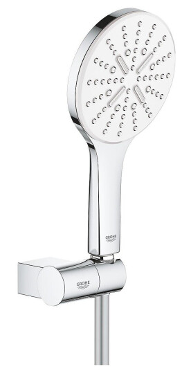 Grohe Rainshower SmartActive 130 Med holder/slange, Månehvit/Krom