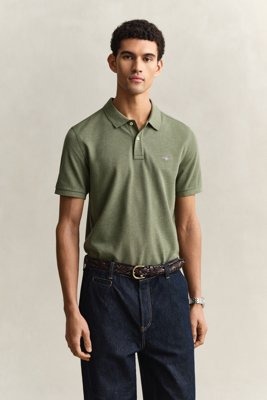 GANT Reg Shield Ss Pique Polo   Khaki green   XXXXL