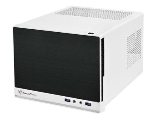 SilverStone SG13 Mini Tower Kabinett med USB-A og Vannkjøling Svart/Hvit
