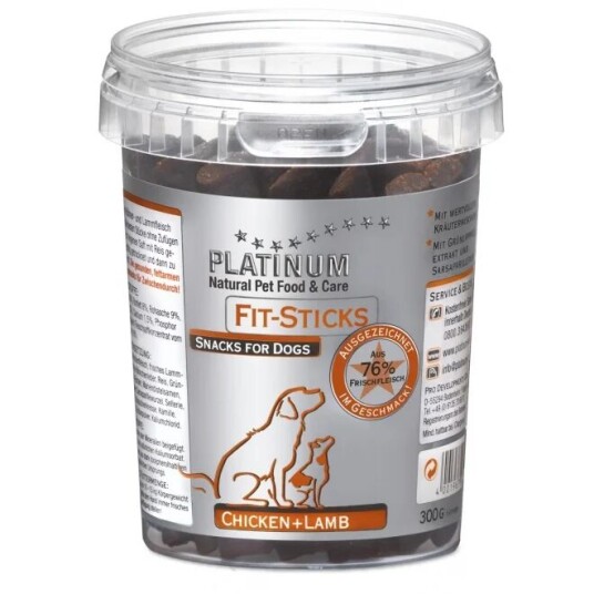 Platinum Fit Sticks Hundegodteri Kyckling Och Lamm 300 G