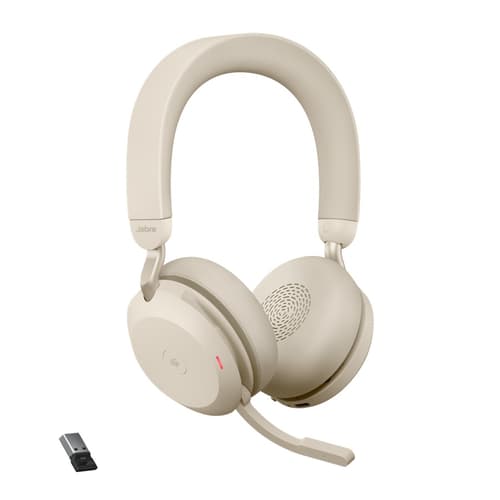 Jabra Evolve2 75 Link380a Ms Hodesett Usb-a Via Bluetooth-adapter Optimert For Uc Stereo Beige