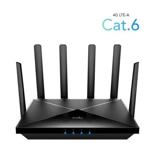 Cudy LT700 4G Ruter AC1200 med Dual SIM og Dobbelbånd Sort