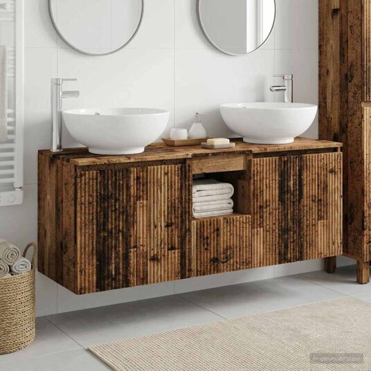 vidaXL Baderomsskapsett 3 stk. Gammelt tre 49,5 x 44,5 x 65 cm vidaXL Baderomsskapsett 3 stk. Gammelt tre 49,5 x 44,5 x 65 cm