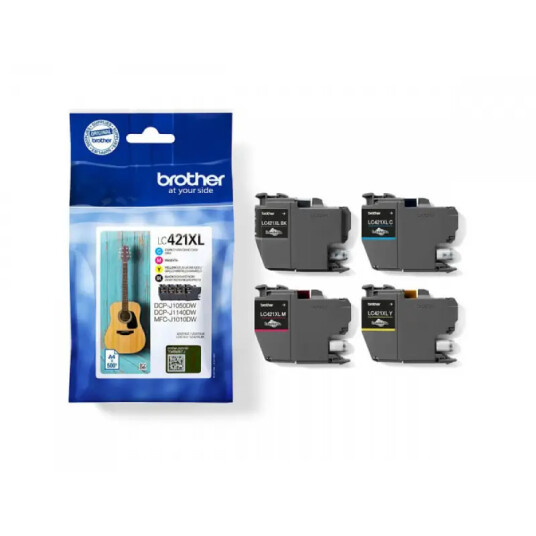 Brother LC 421 XL combo pack 4 stk blekkpatron - Original - BK/C/M/Y 28,7 ml Brother LC 421 XL combo pack 4 stk blekkpatron - Original - BK/C/M/Y 28,7 ml