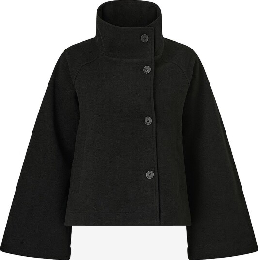 Gina Tricot Jakke Wide Sleeve Felt Jacket Svart